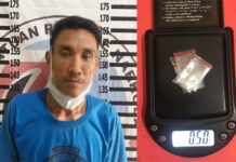 Terduga pengedar narkoba jenis sabu bernisial berinisial AI (33), warga Kelurahan Ujung Gunung Ilir yang ditangkap polisi