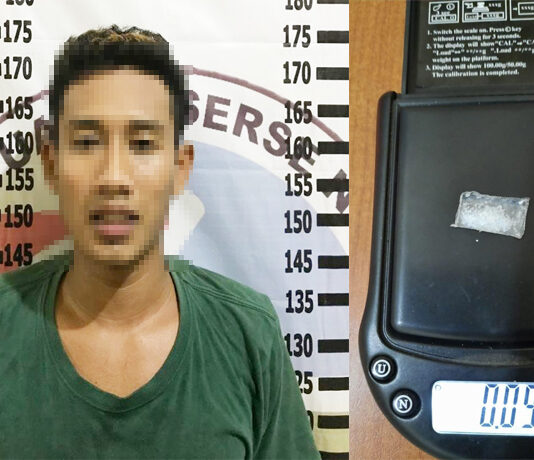 Pemuda berinisial DK (22), yang kedapatan membawa Narkoba di Salah Satu Rumah Makan di Simpang Penawar