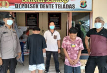 Dua orang pemuda berinisial ID (22) dan IN (16), yang diringkus Polsek Dente Teladas