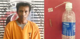Seorang pria berinisial MA (39), yang diduga kuat sebagai pengedar narkoba di Dusun Karawang Baru, Kampung Sungai Nibung